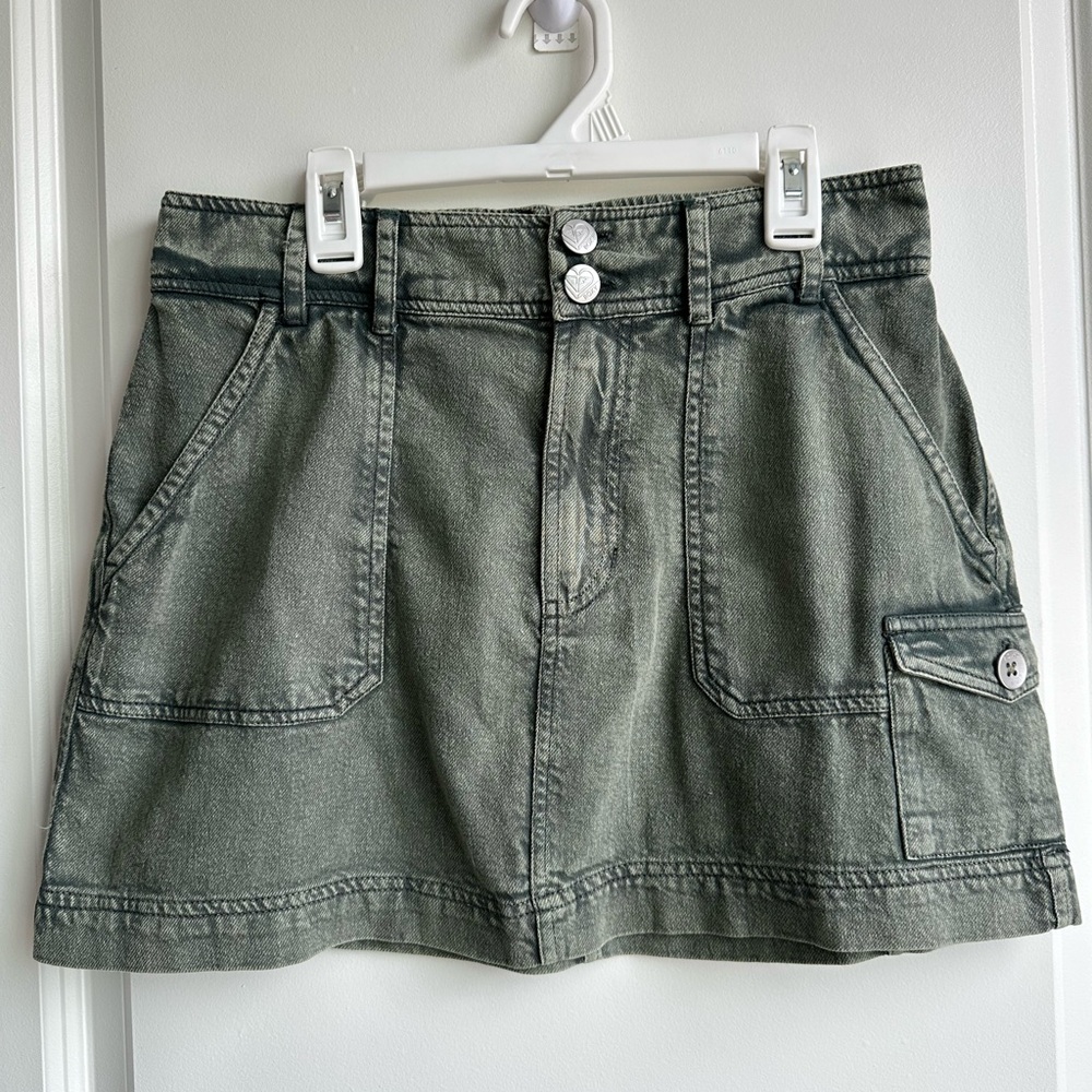 Roxy Green Wash Denim Skirt – Y2K Style (M)